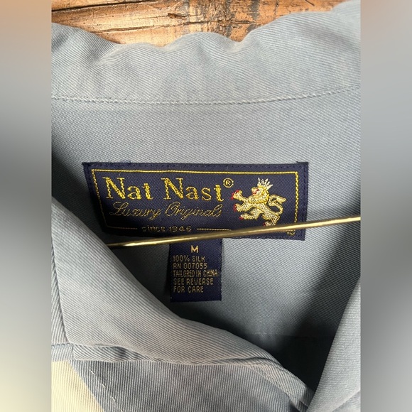 Nat Nast men's Long sleeve. Blue and cream. White stitch ticking Size M. - Picture 5 of 5